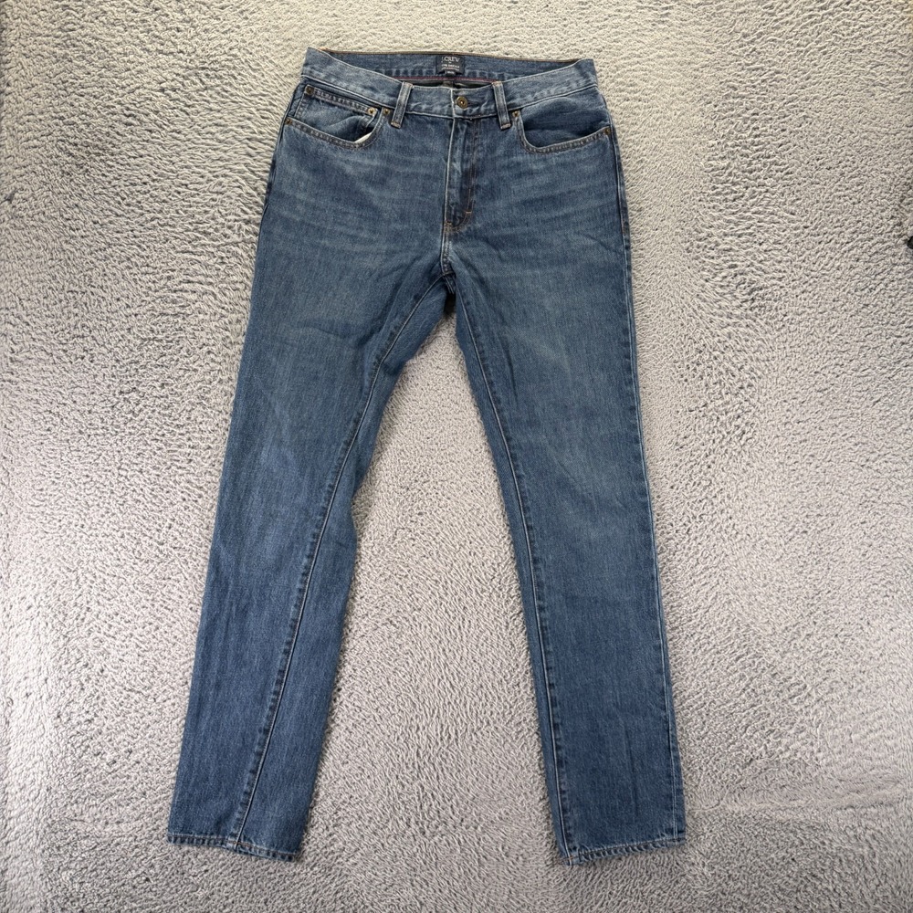 J.Crew Driggs Jeans Mens 30x32 Blue Cotton Denim Straight Leg Travel Workwear